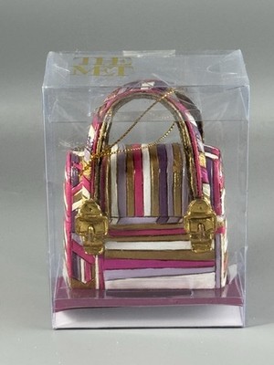 The Met Metropolitan Museum of Art 2018 Mod Striped Purse Ornament - New In Box