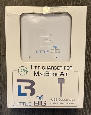Little Big 45w T-tip Charger for Macbook Air (WHITE) USB Type-C