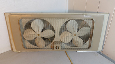 Vintage Marvin Window / Free Standing Double 8'' Blade Electric Fan Model 2820