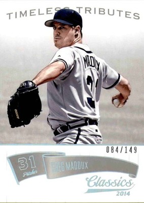 2014 Classics Timeless Tributes Silver #57 Greg Maddux Rare SP Card 84/149