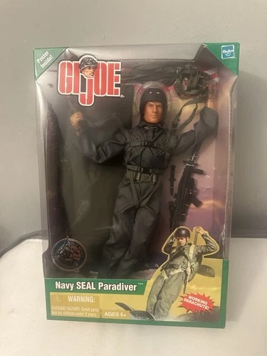 Hasbro 2003 G I Joe Navy Seal Parachute Paradiver 12" Action Figure Toy.   T -6