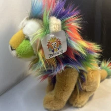 San Diego Zoo 10" Adventure Planet Lion Rainbow Wild Mane Plush Stuffed Toy NWT