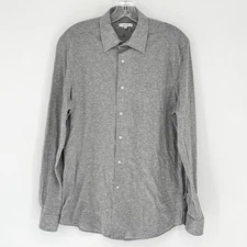 Reiss Mens M Medium Gray Cotton Long Sleeve Shirt Button Up Casual Business