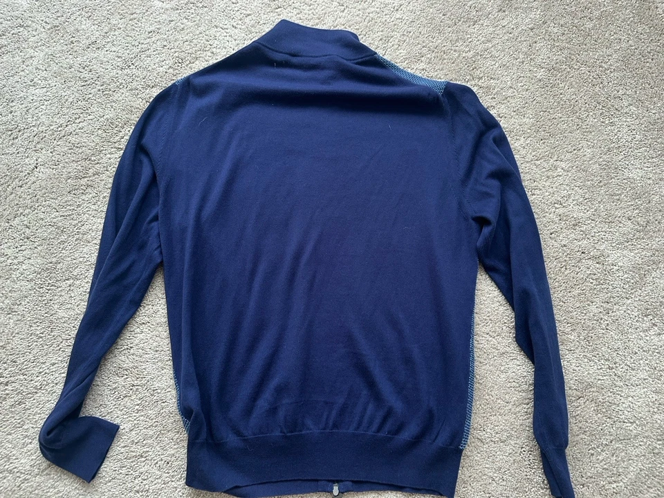 Preowned Canali Cardigan Blue Cotton Knit - Men's Size IT 50 / Large - Image 2 of 4