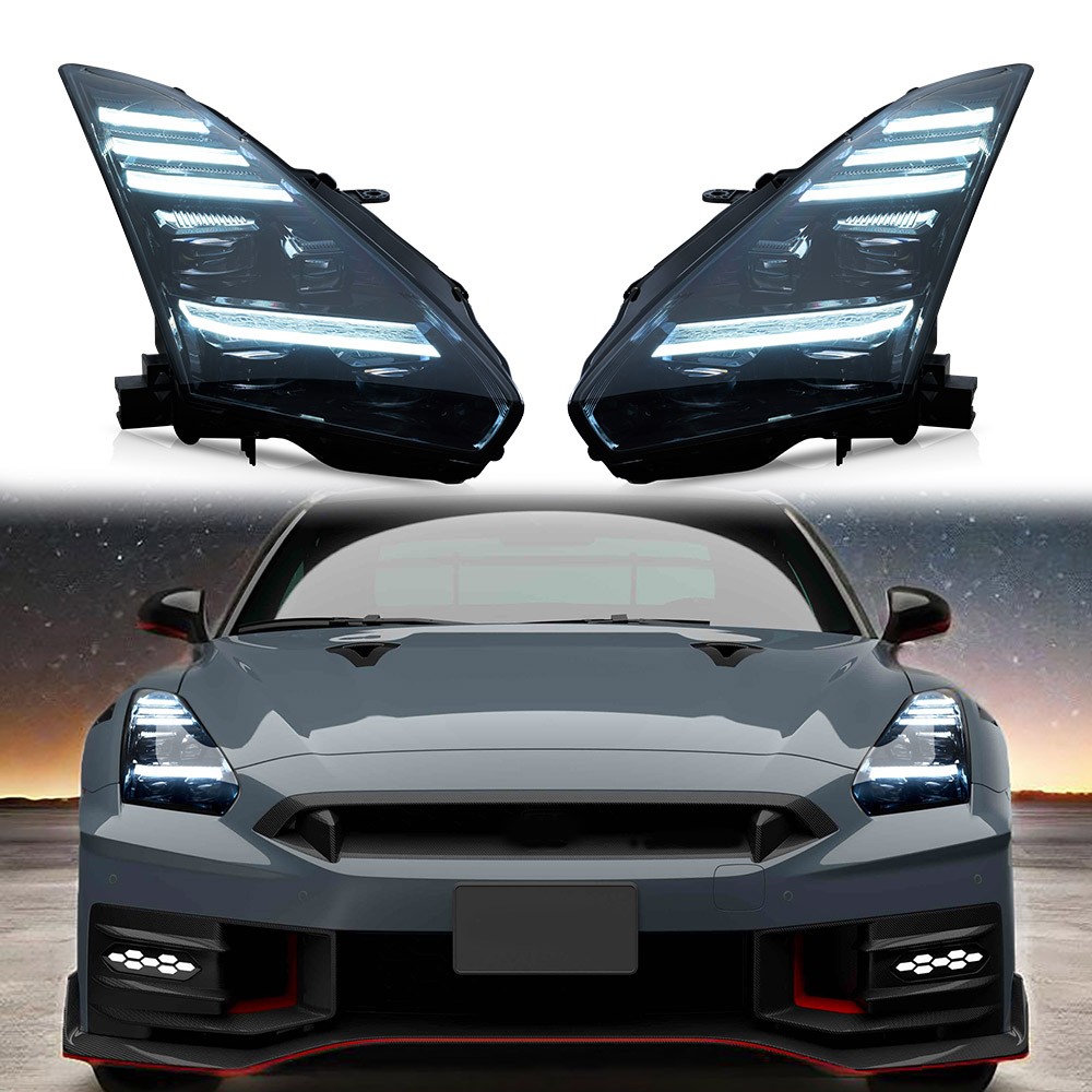 VLAND FULL LED Headlights For 2008-2025 Nissan GTR R35 W/Animation