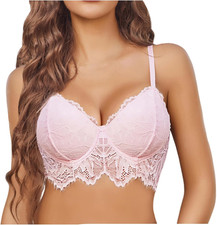 Lace Bralettes for Women Corset Bustier Top with Underwired V Neck Camisole Ling