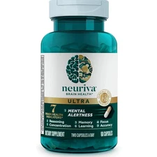 Neuriva Ultra Brain Health  Memory  Focus  Mental  Alertness 60 Caps