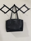 Tote, Black, Pebbled Leather Gold Zip Kate Spade Monet Large Triple Compartment