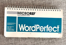 Vtg WordPerfect 5.1 MicroRef Quick Reference Command Guide Shortcut Codes IBM PC