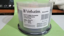 NEW 50-Pack Varbatim DVD-R Inkjet Printable Blank Discs White 16x 4.7GB 95079