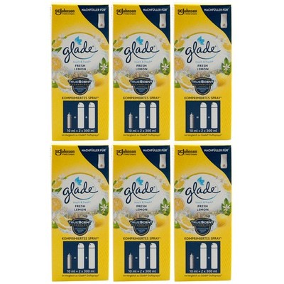glade mini FRESH LEMON 6 x 10ml komprimiertes Spray touch & fresh Nachfüller
