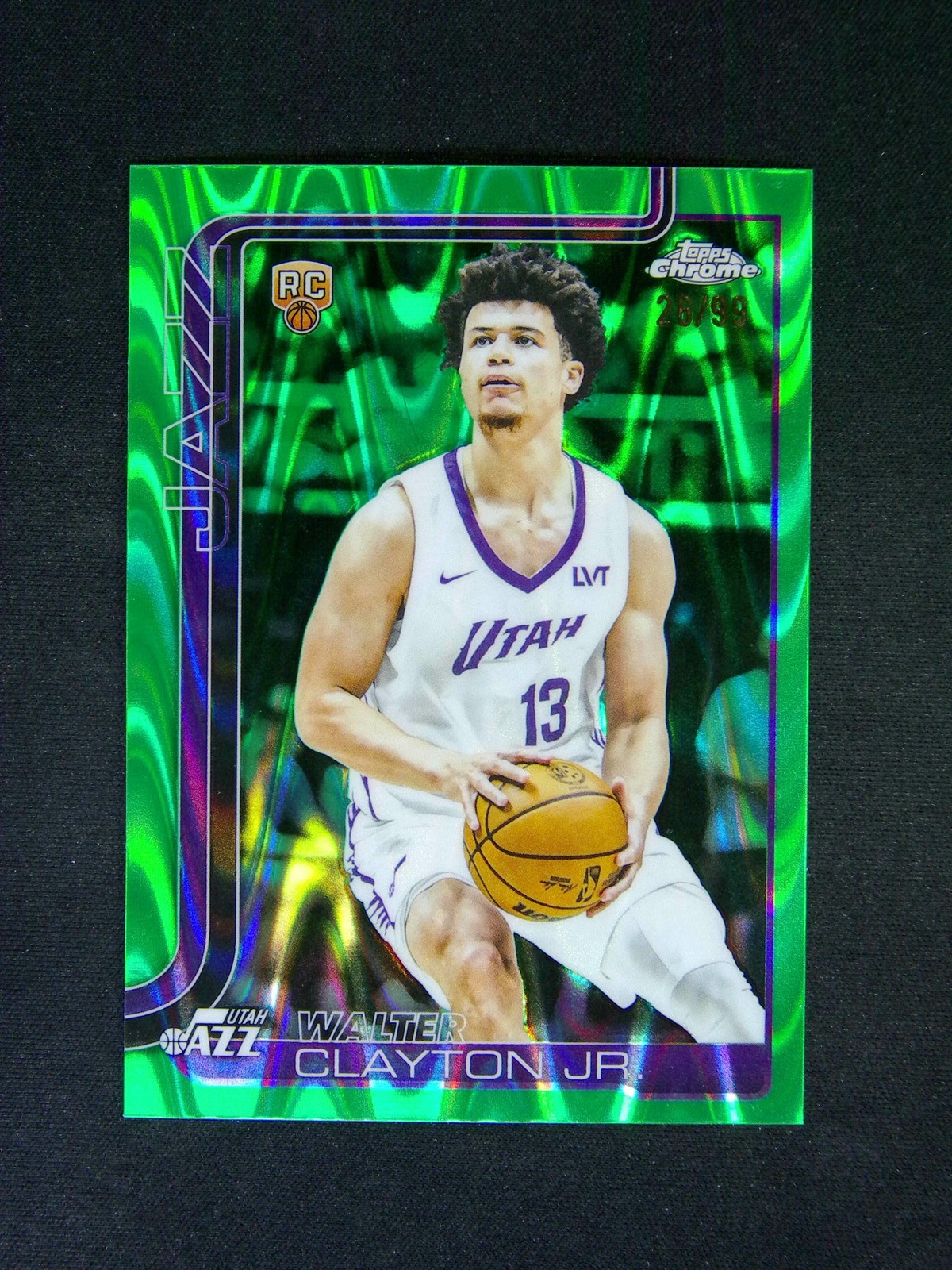 2025-26 Topps Chrome Walter Clayton Jr. #268 RC Green Raywave /99