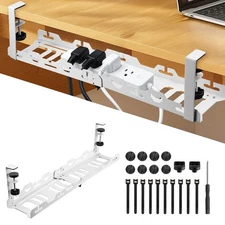EYPINS Under Desk Cable Management Tray - No Drill 16-29inch Retractable Unde...
