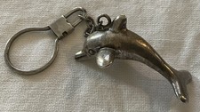 Vintage Large Sterling Silver Dolphin Key Chain Scrap Or Not.