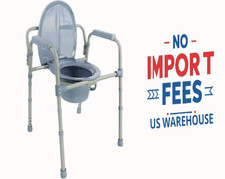 3-in-1 Bedside Commode Chair Shower Seat Over Toilet Safety Frame Adjustable