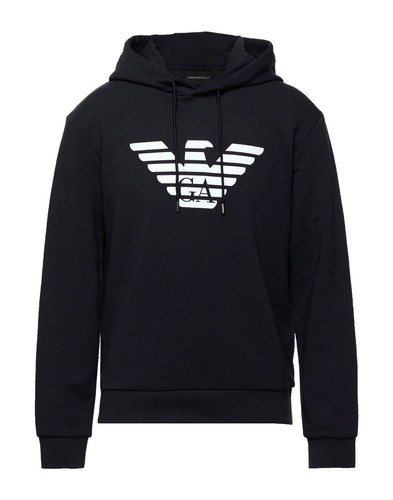 【EMPORIO ARMANI】 Men's Line Logo Raglan Hoodie ★ Brown $625 Emporio Armani Men's Beige Pullover Hoodie Sweater