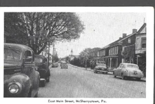 East Main Street - McSherrystown Pennsylvania - Old Cars  Postcard