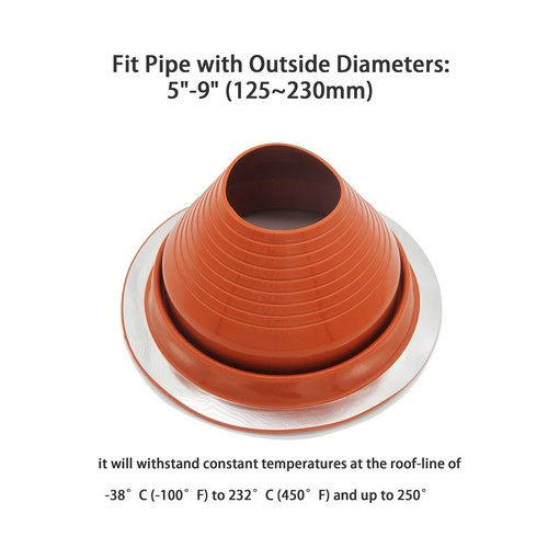 Bright Red Silicone Rubber Boot Metal Roof Pipe Flashing?with Flexible Round Bas