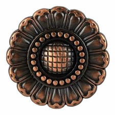 WESTERN LEATHER CRAFT TACK COPPER ENGRAVED SUNFLOWER CONCHO screw back