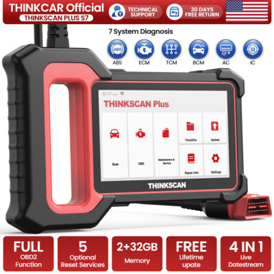 Thinkscan Plus S7 Car OBD2 Scanner Auto Diagnostic Tool ABS SRS B/CM TPMS AC IC