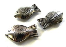 Silver Nautical Fishes Charms Jewelry Making 35 x 20 mm DIY Making 6pcs