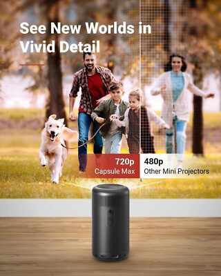 NEBULA Capsule Max Portable Projector 720P HD WiFi Home Cinema 100