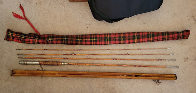 bamboo fishing pole with purple velvet bag Four 36
