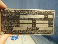 1950s Era International V Series Big Truck Body Tag Ih Rat Rod V195 1950s Era International V Series Big Truck Body Tag Ih Rat Rod V195