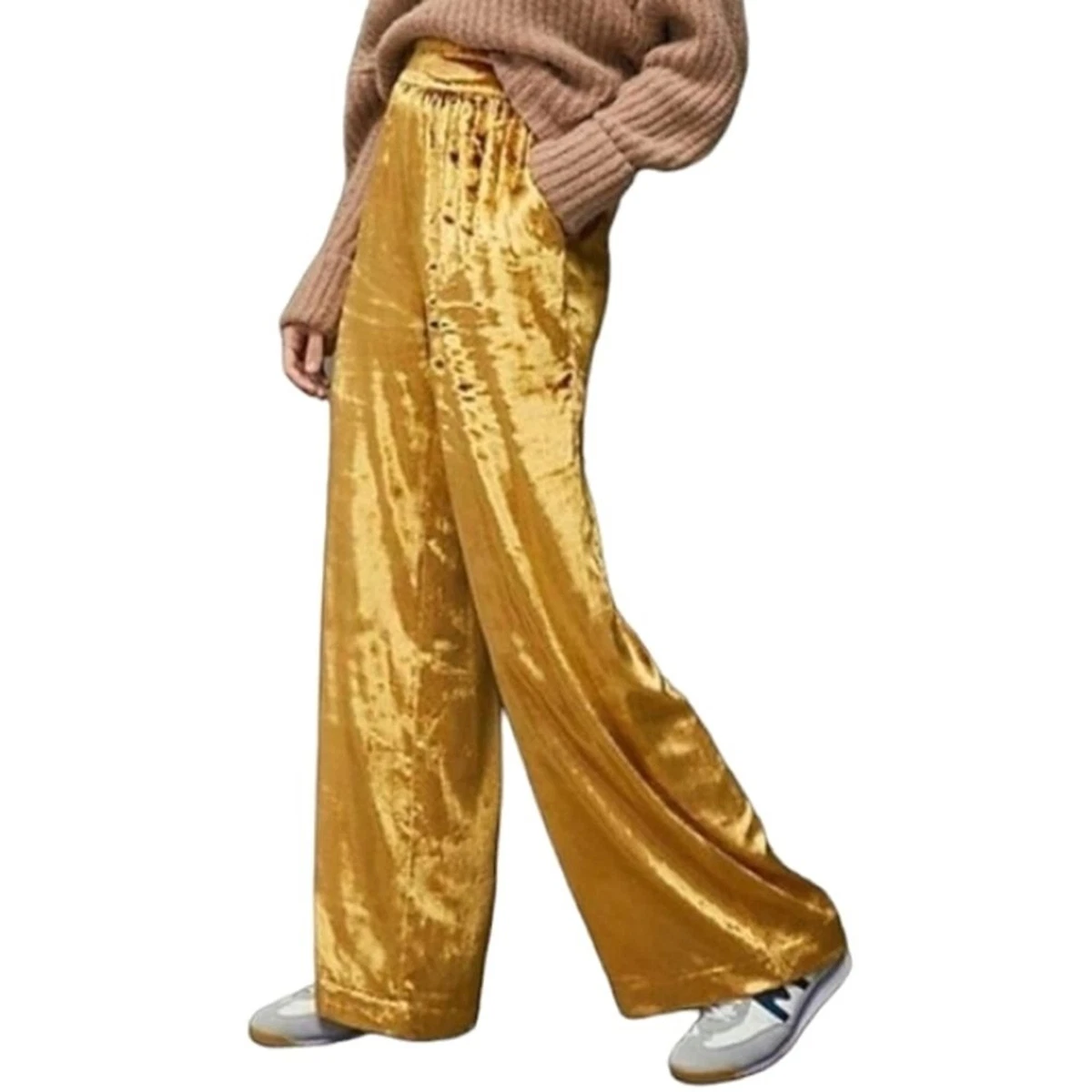 Gold sales velvet pants