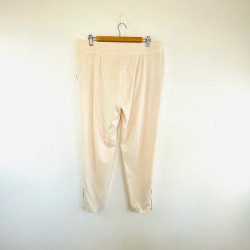 Stella McCartney Size 16 XL IT 48 Cream Wool Flat Front Slim Leg Tailored Pants - Picture 2 of 16