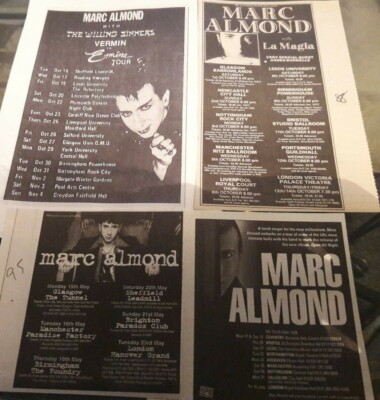 MARC ALMOND - LIVE UK TOUR DATES 1984 1988 1995 1999 original advert / magnet