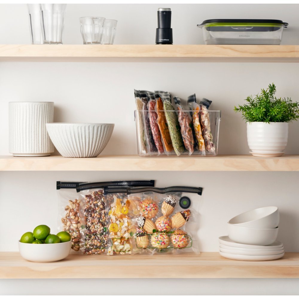 FoodSaver Reusable Quart Vacuum Zipper Bags, for Use with FoodSaver