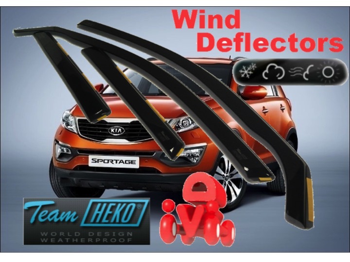 For KIA Sportage Gene III 2010 2015 Wind deflectors 5.doors 4.pc HEKO