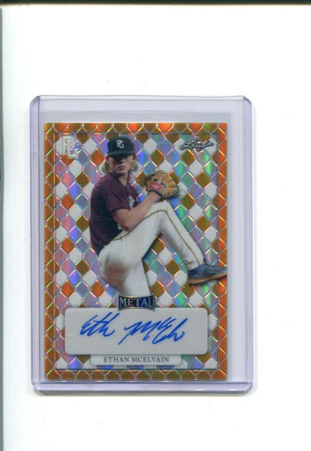 2022 Leaf Perfect Game Showcase Gold Rainbow Proof Ethan McElvain Auto 1/1