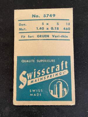 Swisscraft Mainspring No. 5749 for Gruen Veri-Thin - Steel