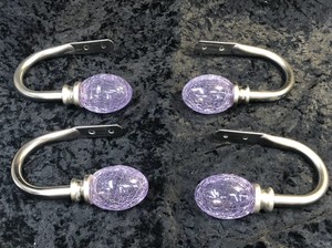 Pottery Barn Kids Crackled Glass Amethyst Bulb Curtain Tie Backs