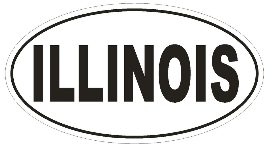 WINTER PARK PRODUCTS Illinois Oval Bumper Sticker or Helmet Sticker D2329 State Euro Oval