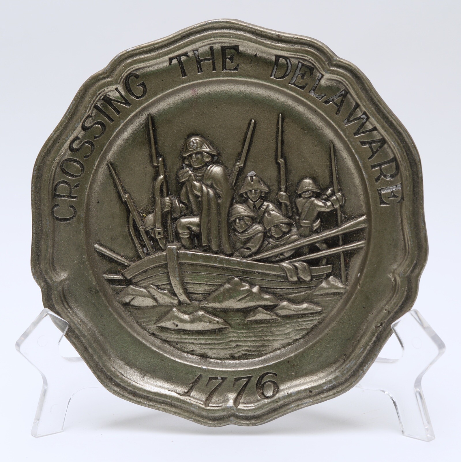 Crossing The Delaware, Pewter Plate, Sexton 1973, No 5072, 7" by 7" eBay