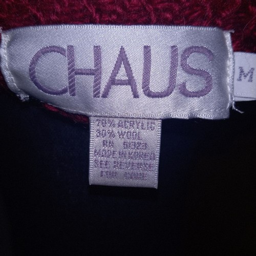 Vintage Chaus Red Diamond Patterned Size Medium Sweater - Picture 4 of 4
