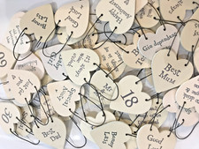 East of India Small Wooden Heart Sign Gift Tag Friends  Love Wedding Mothers Day