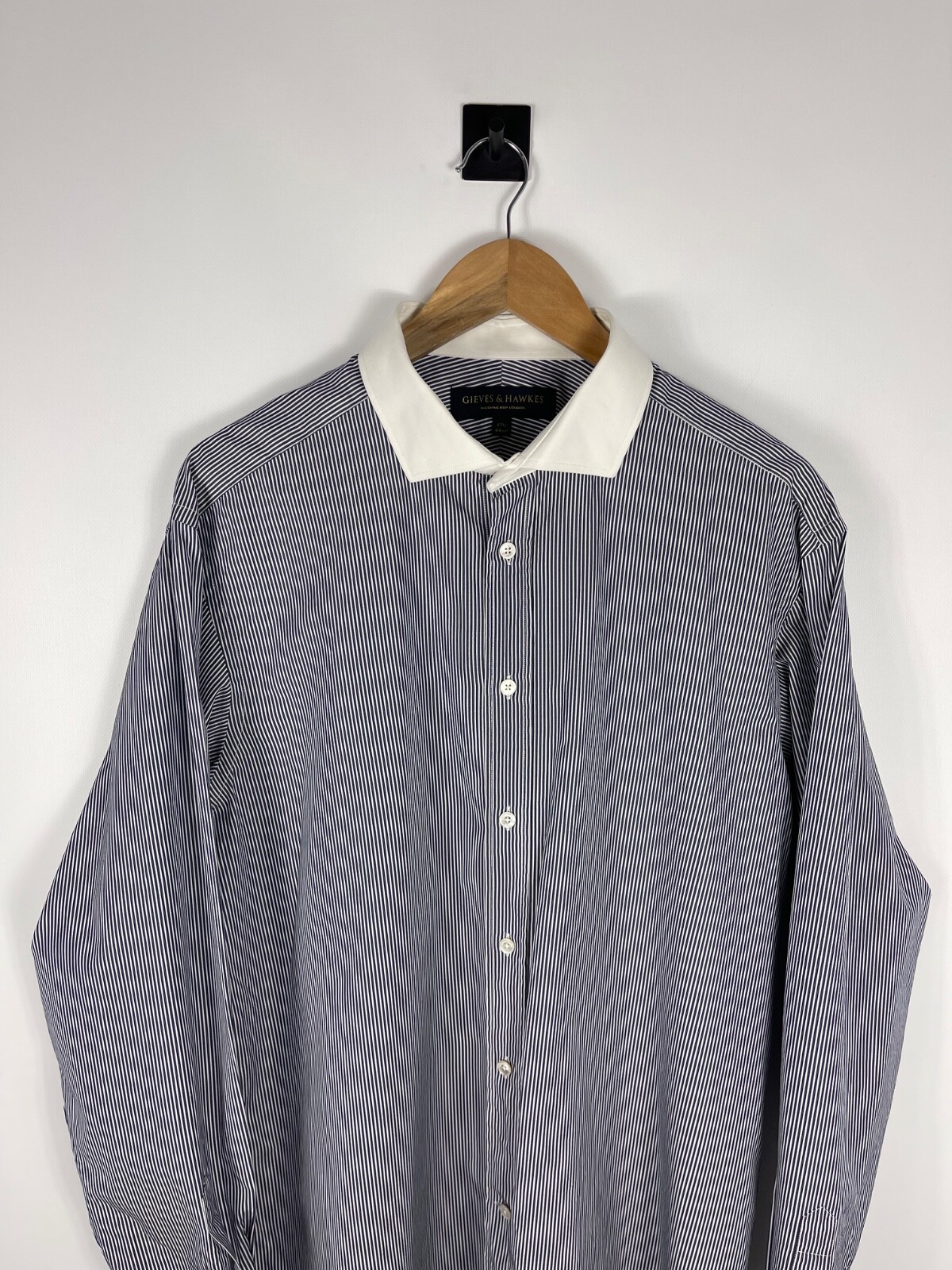 FILA Camicia uomo Gieves & Hawkes Savile Row a righe con bottoni e doppio polsino