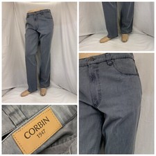 Corbin Pants 35x32 Blue Flat Front Chino Made In USA LNWOT YGI RE2285