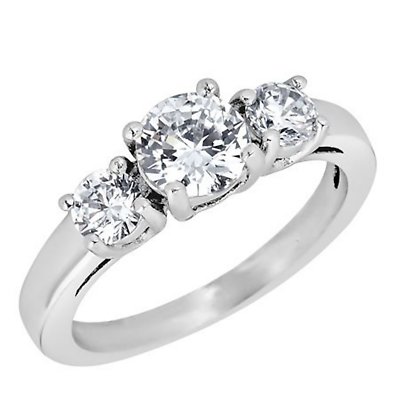 Womens April Birthstone Cubic Zirconia Engagement Ring Size 3-10 Stainless Steel