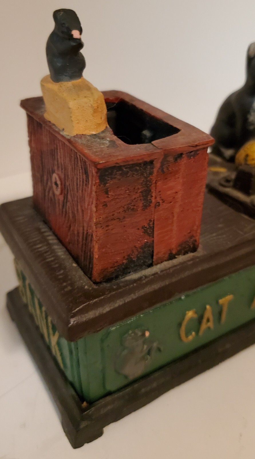 Reproduction Cast Iron three Cat and Mouse Bank/ works great! eBay