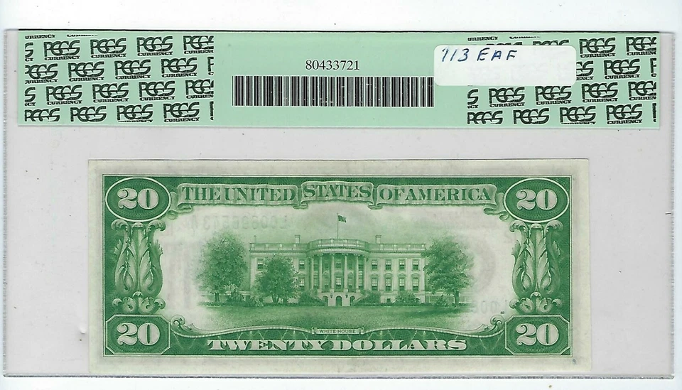 FR. 2050-L $20 1928 Federal Reserve Note San Francisco L-A Block Gem PCGS 66 PPQ - Image 2 of 2