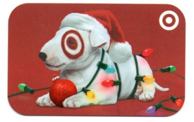 Target Card Dog Target Dog Bullseye Xmas Lights Spot Gift Card No $ Value Collectible ...