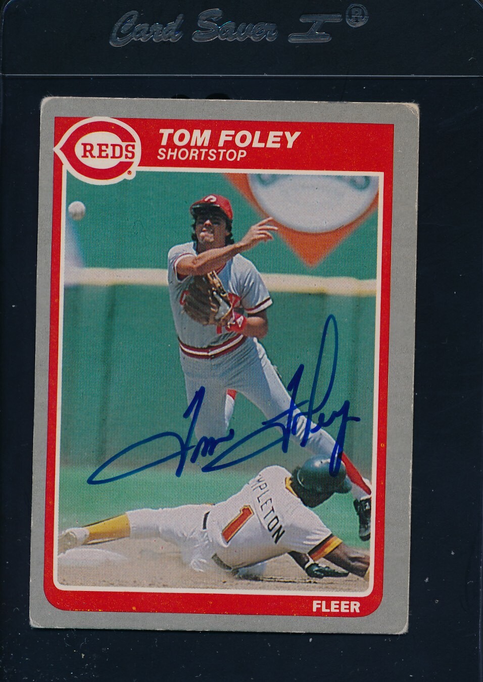 1985 Fleer #535 Tom Foley Reds Signed Auto *29099 | eBay