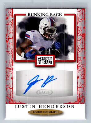 2021 Sage Premier Draft - Autographs Justin Henderson #A170 Red (AU, RC)