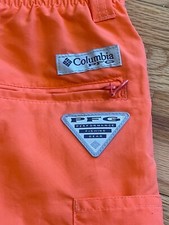NWT Mens Columbia Omni Shade PFG Fishing Swim Trunks Shorts Orange Small 6  