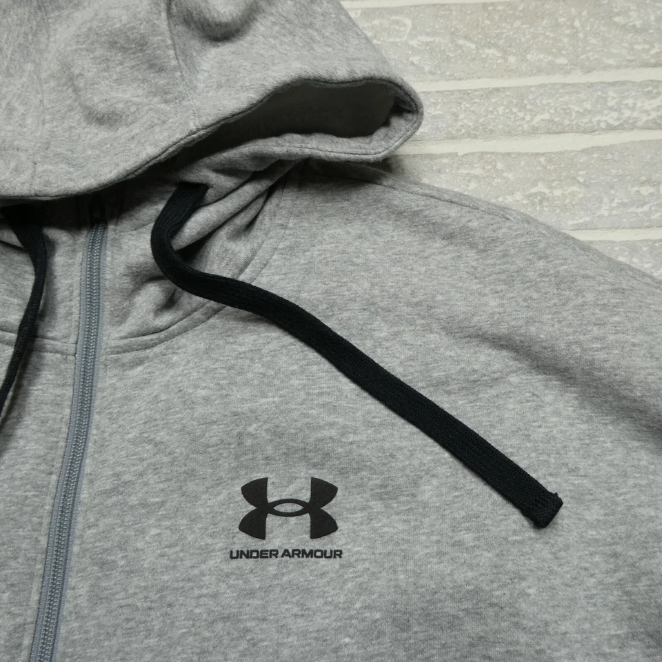 Under Armour Hoodie Womens M Gray Fleece Full Zip Hooded Sweatshirt Loose Fit - Image 2 of 4